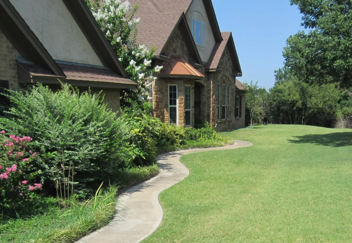 Beautiful lawn with ornamentals